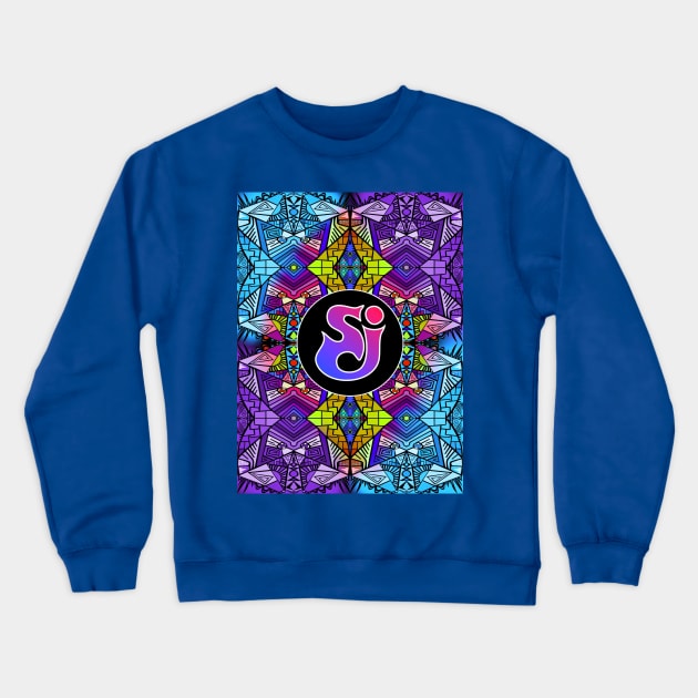 String Cheese Incident - Blue Purple Trippy Pattern Crewneck Sweatshirt by ShawnBallardDesigns